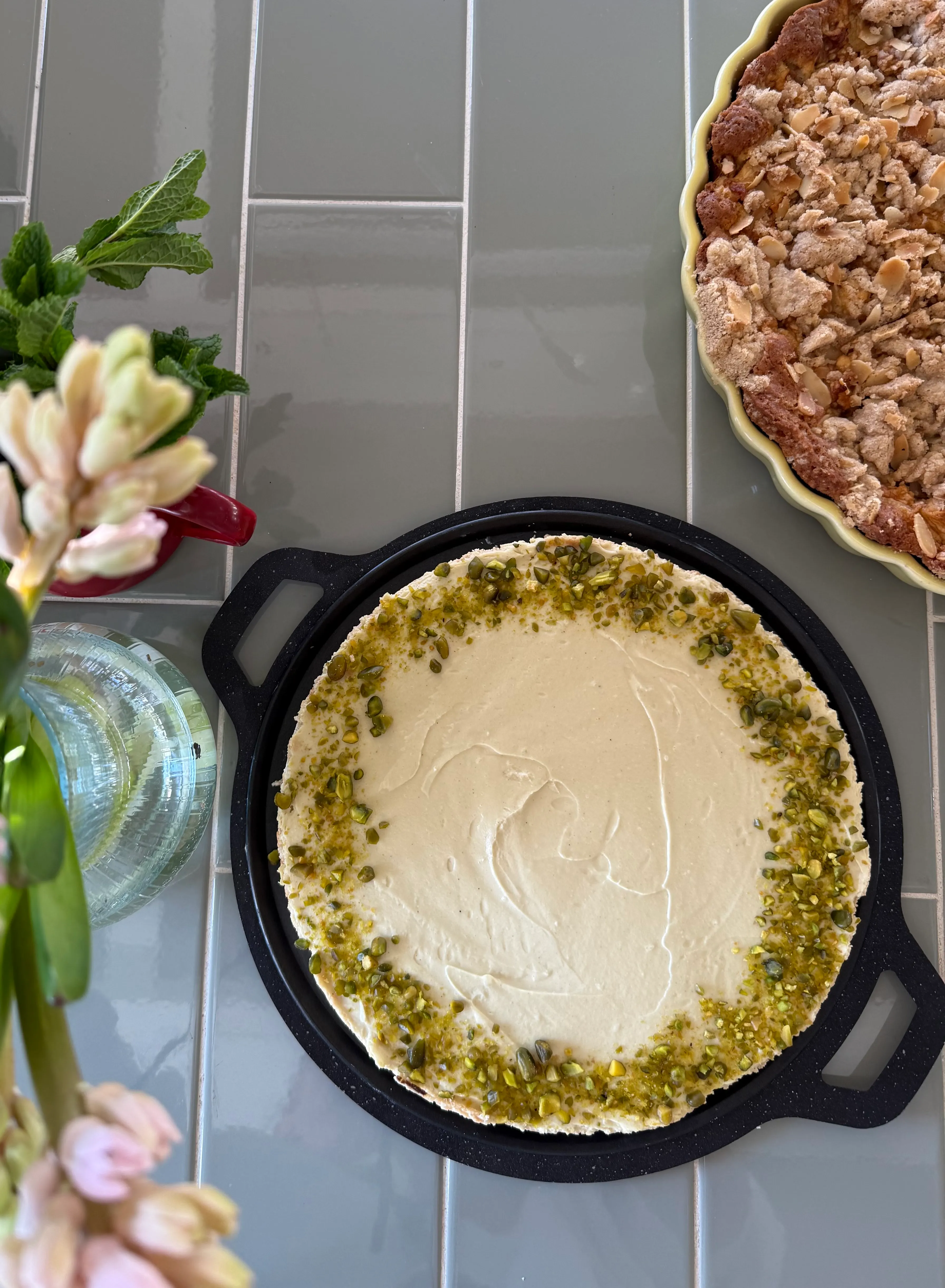 Pistáciový cheesecake
